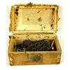 Image 5 : TWO BRASS TACK AND HIDE COVERED DOME-TOP TRINKET TRUNKS