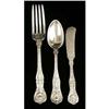 Image 3 : A GORHAM STERLING SILVER "OLD KING" PATTERN PARTIAL FLATWARE SERVICE