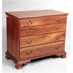 A FEDERAL FIGURED CHERRYWOOD CHEST OF DRAWERS