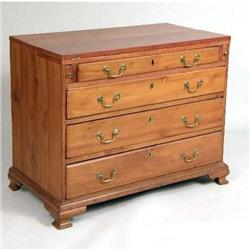 A FEDERAL FIGURED CHERRYWOOD WRITING CHEST