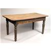 Image 1 : A GREEN-PAINTED OAK AND PINE "FARM" TABLE
