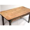 Image 2 : A GREEN-PAINTED OAK AND PINE "FARM" TABLE
