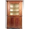 Image 1 : A CHIPPENDALE CHERRYWOOD GLAZED-DOOR TWO-PART CORNER CUPBOARD