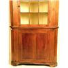 Image 3 : A CHIPPENDALE CHERRYWOOD GLAZED-DOOR TWO-PART CORNER CUPBOARD