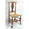 Image 1 : A QUEEN ANNE TURNED MAPLE YELLOW-PAINTED RUSH SEAT SIDE CHAIR