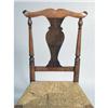 Image 3 : A QUEEN ANNE TURNED MAPLE YELLOW-PAINTED RUSH SEAT SIDE CHAIR