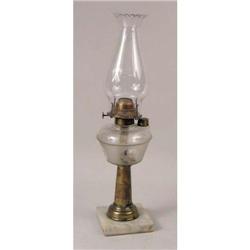 AN ETCHED-GLASS AND REPOUSSE GILT-METAL SPIRIT LAMP
