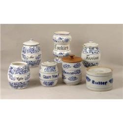 A GROUP OF ASSORTED KITCHEN CANISTERS