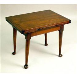 A QUEEN ANNE STYLE MAHOGANIZED DIMINUTIVE DRAW-LEAF TABLE