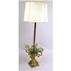 Image 1 : A BRASS AND GLASS FLOOR LAMP TABLE