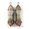 Image 1 : A PAIR OF BRASS AND WOOD WALL SCONCES
