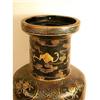 Image 2 : A PARCEL-GILT AND BLACK-LACQUERED PAPER MACHE VASE