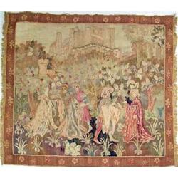A FLEMISH STYLE WALL HANGING TAPESTRY