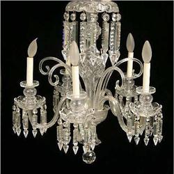 A GEORGIAN-STYLE COLORLESS FIVE-LIGHT CHANDELIER