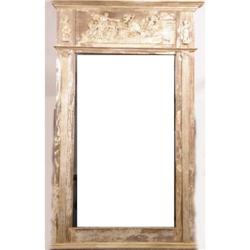 A GEORGE III WHITE-PAINTED PINE AND COMPOSITION PIER MIRROR