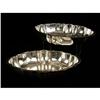 Image 1 : A PAIR OF SILVER ON COPPER SHAPED OVAL SERVING DISHES
