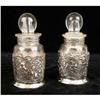 Image 1 : A PAIR OF W & G SILVER ON COPPER SCENT GLASS BOTTLE HOLDERS
