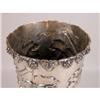 Image 3 : TWO SILVER ON COPPER GRAPE AND LEAF MOTIF TRUMPET FORM VASES