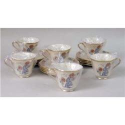 A GROUP OF LENOX PORCELAIN CUPS AND SAUCERS