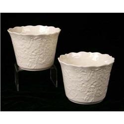 TWO LENOX PORCELAIN LARGE CACHEPOTS