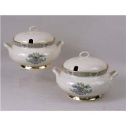 A PAIR OF LENOX PORCELAIN SOUP TUREENS