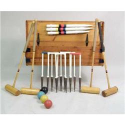 A BOXED ABERCROMBIE AND FITCH CROQUET SET