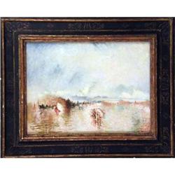 A FRAMED OIL ON CANVAS