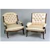 Image 1 : TWO SIMILAR VICTORIAN EASTLAKE STYLE PARCEL-GILT ROSEWOOD SLIPPER CHAIRS