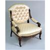 Image 4 : TWO SIMILAR VICTORIAN EASTLAKE STYLE PARCEL-GILT ROSEWOOD SLIPPER CHAIRS