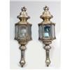 Image 1 : A PAIR OF GEORGIAN PATINATED METAL COACHING LANTERNS
