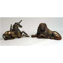 A PAIR OF CAST STEEL FIGURAL CHENETS