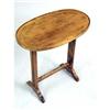 Image 2 : A LOUIS XVI STYLE FIGURED MAPLE AND OAK TRESTLE-BASE SIDE TABLE