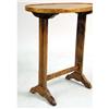 Image 3 : A LOUIS XVI STYLE FIGURED MAPLE AND OAK TRESTLE-BASE SIDE TABLE