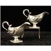 Image 1 : A PAIR OF GEORGE III ENGLISH SILVER FOOTED SHELL-FORM SAUCEBOATS