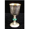 Image 1 : A BUCCELLATI GOLD WASHED STERLING SILVER AND MALACHITE CHALICE