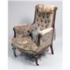 Image 2 : A LOUIS XV GREY-PAINTED WALNUT FAUTEUIL
