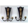 Image 1 : A PAIR OF REGENCY STYLE TWO-LIGHT RAMS HEAD SCONCES
