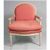 Image 1 : A LOUIS XVI STYLE WHITE-PAINTED FAUTEUIL