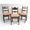 Image 1 : A SET OF THREE PROVINCIAL STYLE GRAIN-PAINTED AND PARCEL-GILT RUSH SEAT SIDE CHAIRS