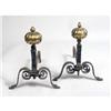 Image 1 : A PAIR OF BAROQUE ANDIRONS