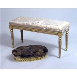 A LOUIS XVI STYLE GILTWOOD STOOL