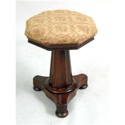 AN EMPIRE ROSEWOOD COLUMNAR STOOL