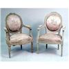 Image 1 : A PAIR OF LOUIS XVI STYLE WHITE-PAINTED FAUTEUILS A LA REINE