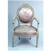 Image 4 : A PAIR OF LOUIS XVI STYLE WHITE-PAINTED FAUTEUILS A LA REINE