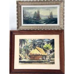 A FRAMED OIL ON CANVAS