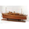 Image 1 : AN INLAID WALNUT SCALE MODEL OF A YACHT