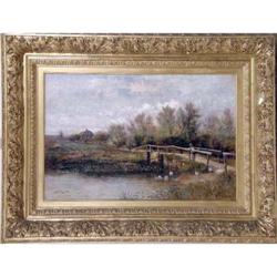 A FRAMED OIL ON CANVAS