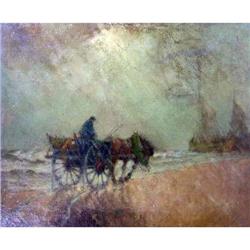 A FRAMED OIL ON CANVAS