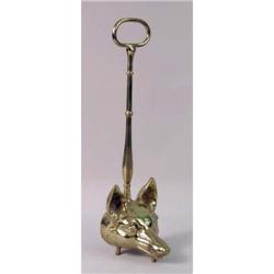 A CAST BRASS FOX-FORM DOOR STOP