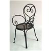 Image 2 : THREE BROWN-PAINTED WROUGHT-IRON ARMCHAIRS